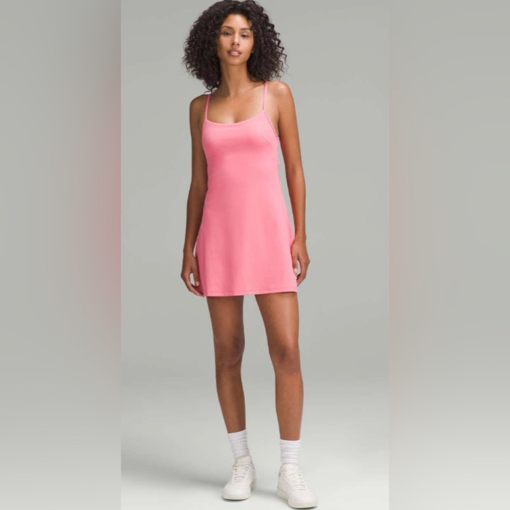 Lululemon NWT Align Cami Strap Dress Sakura Pink Shorts Underneath Size 14